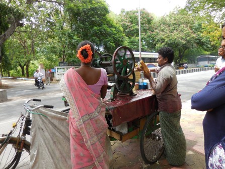 Juicing sugar cane to make a living